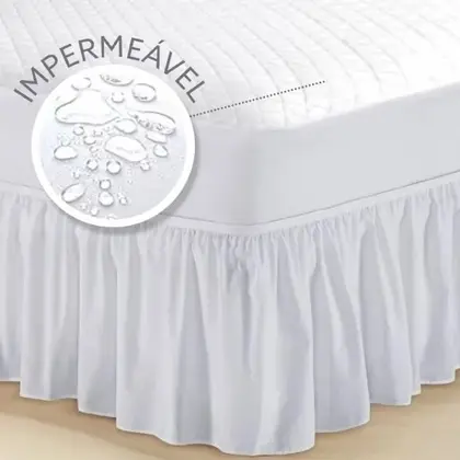 Conjunto Capa para Colchão Impermeável Matelada Casal Queen + Saia box Queen