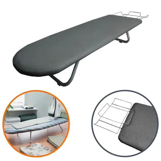 Tábua para Passar Roupa Tecido Metalizado de proteção térmica Passadeira de roupa pequena portátil p/ cama mesa bancada