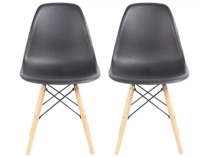 Jogo de Cadeiras Pé Palito Assento Preto